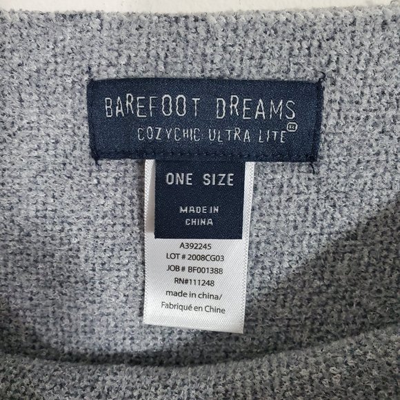 Barefoot Dreams CozyChic Ultra Lite Ocean Breeze Poncho Striped Casual One Size - Picture 3 of 6